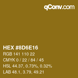カラーコード: HEX #8D6E16 | qconv.com