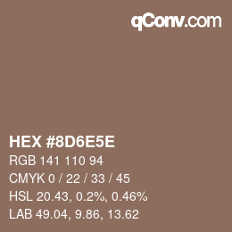 Código de color: HEX #8D6E5E | qconv.com