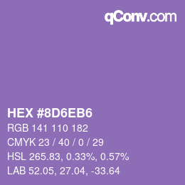 カラーコード: HEX #8D6EB6 | qconv.com