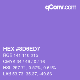 カラーコード: HEX #8D6ED7 | qconv.com