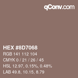 Color code: HEX #8D7068 | qconv.com