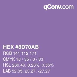 Color code: HEX #8D70AB | qconv.com