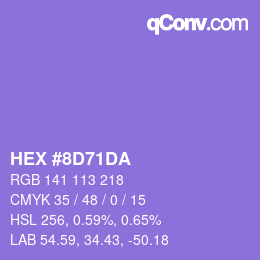 Color code: HEX #8D71DA | qconv.com