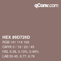 Code couleur: HEX #8D726D | qconv.com