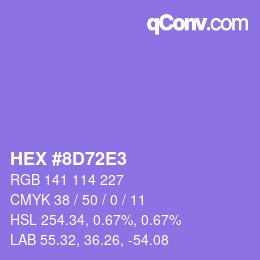 颜色代码: HEX #8D72E3 | qconv.com