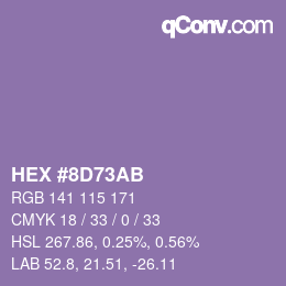 Color code: HEX #8D73AB | qconv.com
