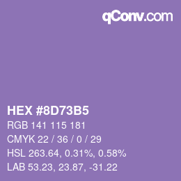 カラーコード: HEX #8D73B5 | qconv.com