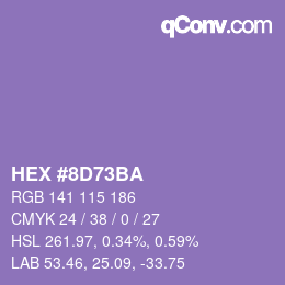 颜色代码: HEX #8D73BA | qconv.com