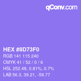 Color code: HEX #8D73F0 | qconv.com