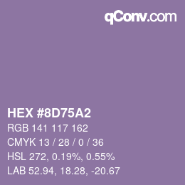 Color code: HEX #8D75A2 | qconv.com