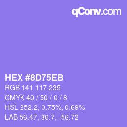 Color code: HEX #8D75EB | qconv.com