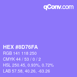 Color code: HEX #8D76FA | qconv.com