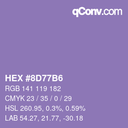 Código de color: HEX #8D77B6 | qconv.com