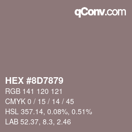 颜色代码: HEX #8D7879 | qconv.com