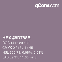 カラーコード: HEX #8D788B | qconv.com