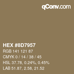 Color code: HEX #8D7957 | qconv.com