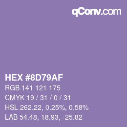 Color code: HEX #8D79AF | qconv.com