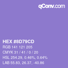 カラーコード: HEX #8D79CD | qconv.com