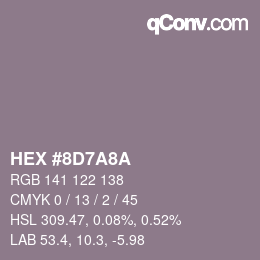 カラーコード: HEX #8D7A8A | qconv.com