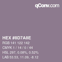 カラーコード: HEX #8D7A8E | qconv.com