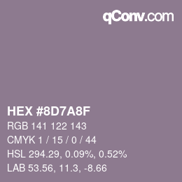 カラーコード: HEX #8D7A8F | qconv.com