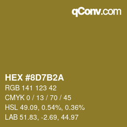 カラーコード: HEX #8D7B2A | qconv.com