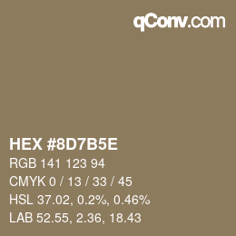 Código de color: HEX #8D7B5E | qconv.com