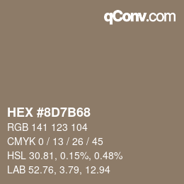 Farbcode: HEX #8D7B68 | qconv.com