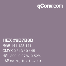 Color code: HEX #8D7B8D | qconv.com