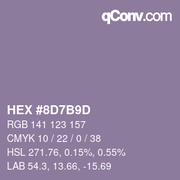 カラーコード: HEX #8D7B9D | qconv.com