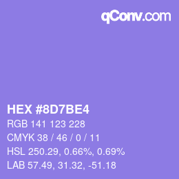 Color code: HEX #8D7BE4 | qconv.com