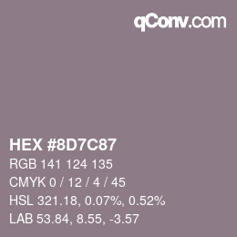 Color code: HEX #8D7C87 | qconv.com