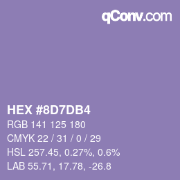 Color code: HEX #8D7DB4 | qconv.com