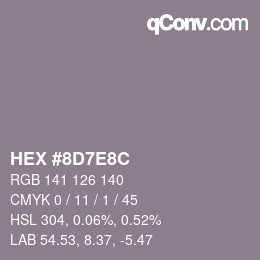 Color code: HEX #8D7E8C | qconv.com