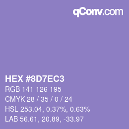 颜色代码: HEX #8D7EC3 | qconv.com