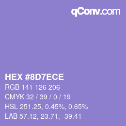 Color code: HEX #8D7ECE | qconv.com