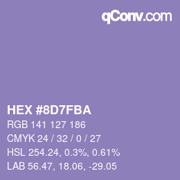 カラーコード: HEX #8D7FBA | qconv.com