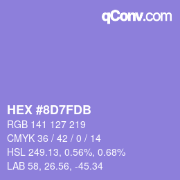 カラーコード: HEX #8D7FDB | qconv.com