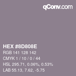 Color code: HEX #8D808E | qconv.com
