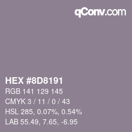 Color code: HEX #8D8191 | qconv.com