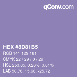 Color code: HEX #8D81B5 | qconv.com