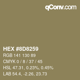 カラーコード: HEX #8D8259 | qconv.com