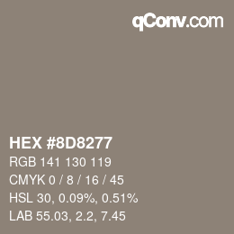 Color code: HEX #8D8277 | qconv.com