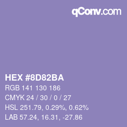 Color code: HEX #8D82BA | qconv.com