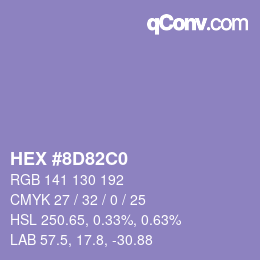 Color code: HEX #8D82C0 | qconv.com