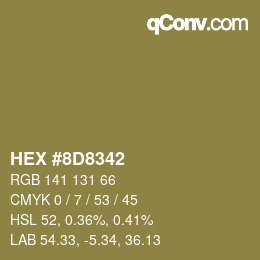 Color code: HEX #8D8342 | qconv.com