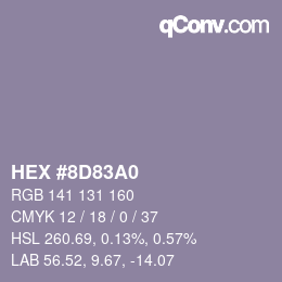 Código de color: HEX #8D83A0 | qconv.com