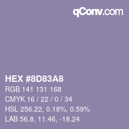 カラーコード: HEX #8D83A8 | qconv.com