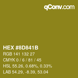 Color code: HEX #8D841B | qconv.com