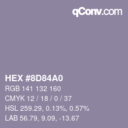 カラーコード: HEX #8D84A0 | qconv.com
